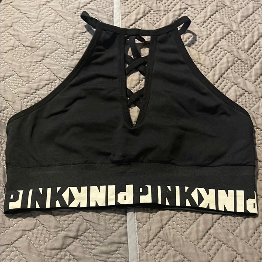 PINK Victoria's Secret Black Halter Top